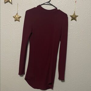 Revamped Burgundy Knit Sweater Dress
